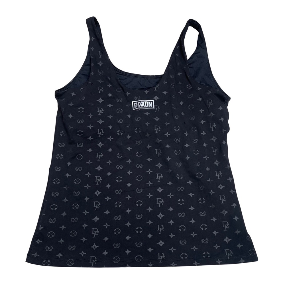 Dixxon Flannel Co Black Monogram Athletic Tank Top with Shelf Bra‎ Womens large